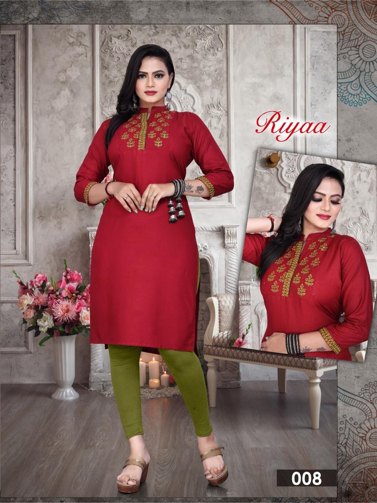 Riyaa Casual Daily Wear Rayon Printed Kurti Collection